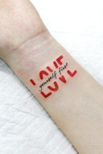 Self Love Tattoo In With Images Meaningful Wrist Tattoos Meaningful Word Tattoos