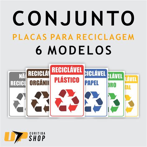 Conj Placas De Reciclagem 20 X 30cm 6 Unids Up Curitiba Shop