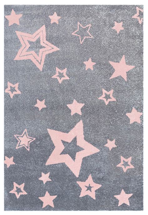 Kinderteppich teppich kinderzimmer spielmatte babymatte stern wolke mond grau we. Teppich mit Sternen grau/rosa - HoneyHome.ch