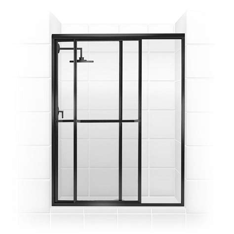 They consist of two glass panels and a screen that glide along tracks when you open or close them. Coastal Shower Doors Paragon Series 42 in. x 66 in. Framed ...