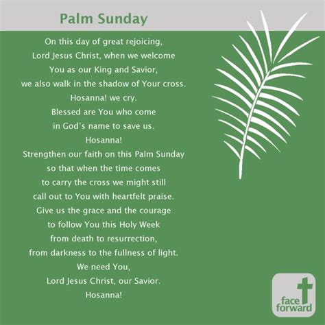 Face Forward Columbus Sunday Prayer Palm Sunday Quotes Palm