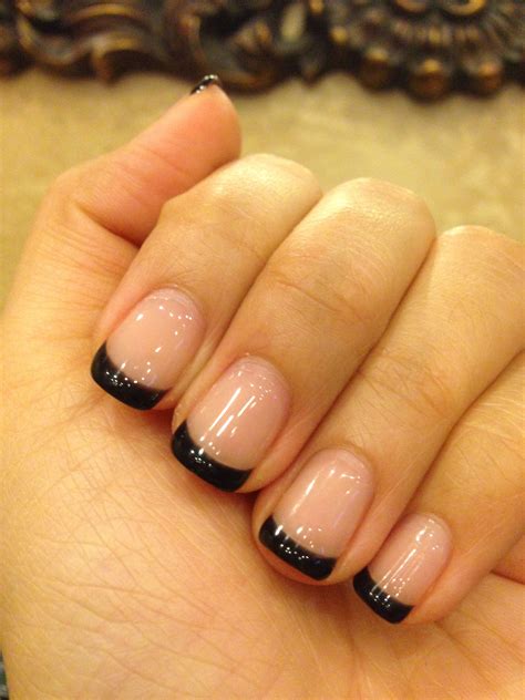 Nude Nails With Black Designs A Trendy New Look For The Fshn