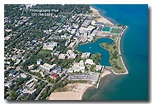 Aerial photo of the Northwestern University campus at the Evanston ...