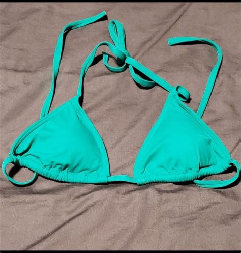 One Victorias Secret Green Bikini Swim Top Size Small Top Is Lightly