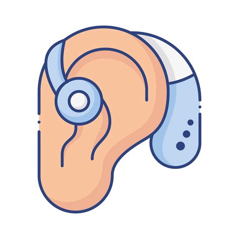 Ear With Hearing Aid For The Deaf Flat Style 1839764 Vector Art At Vecteezy