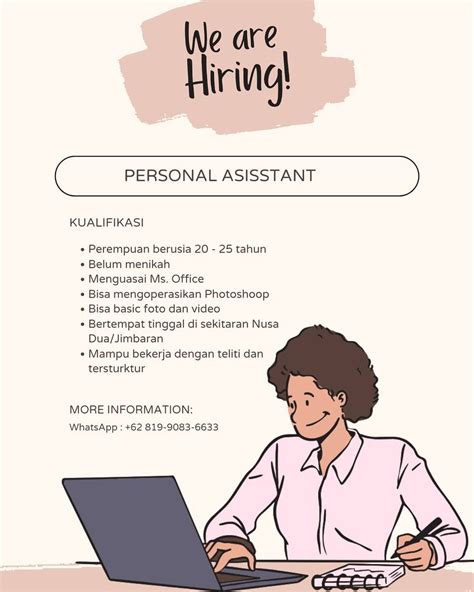 Lowongan Kerja Sebagai Personal Assistant Untuk Penempatan Kerja Di Nusa Dua Jimbaran Badung