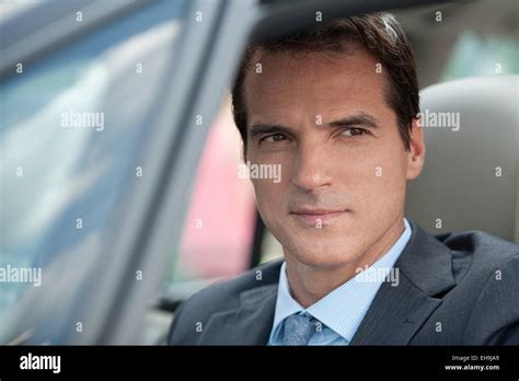 Businessman Driving Car Stock Photo Alamy