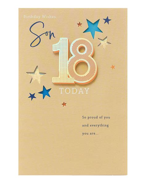 Buy Uk Greetings 18th Birthday Card For Son Son Birthday Card Son