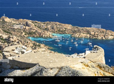 Selective Focus Stunning Aerial View Of Cala Coticcio Also Known As