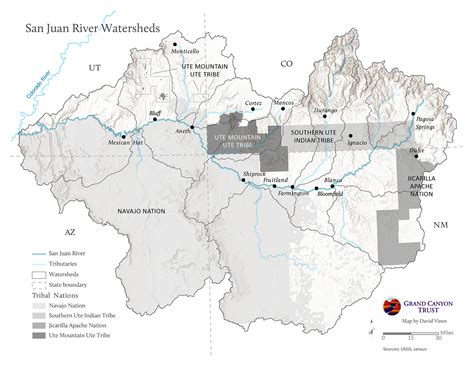 San Juan River Watershed Boundaries Map Grand Canyon Trust