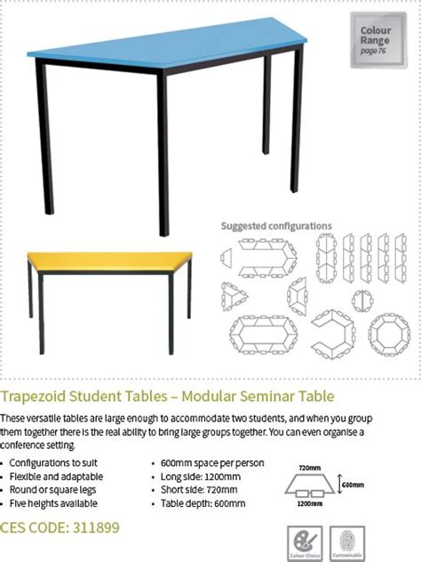 Trapezoid Student Tables Modular Seminar Table Library Furniture