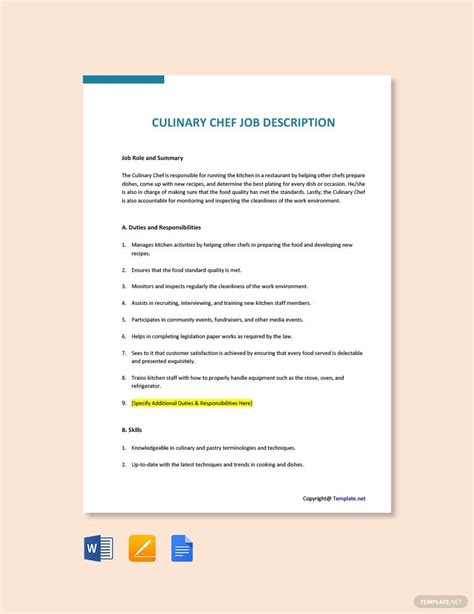 Free Soup And Sauce Chef Job Description Template Download In Word