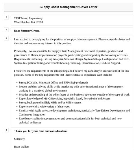 Supply Chain Management Cover Letter Velvet Jobs