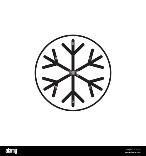 Snowflake Icon Circle Isolated On White Background Stock Vector Image