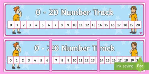 O To 20 Number Track Display Banner Numbers 1 20 Number Track