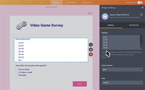 Square Radio Buttons Form Widgets Jotform