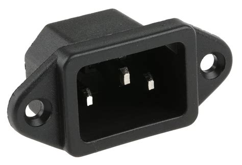Rs Pro C14 Panel Mount Iec Connector Male 10a 250 V Rs