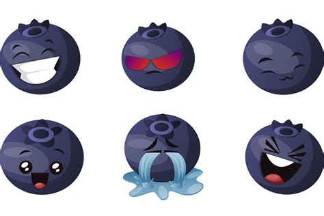 6x Blueberry Character Expressions Illustration By Morphart Thehungryjpeg
