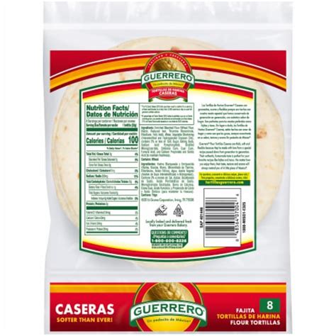 Guerrero Caseras Fajita Flour Tortillas 8 Ct 9 Oz King Soopers