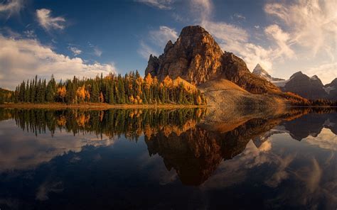 Landscape Nature Lake Reflection Mountain Forest Water Fall Clouds Sunset Trees