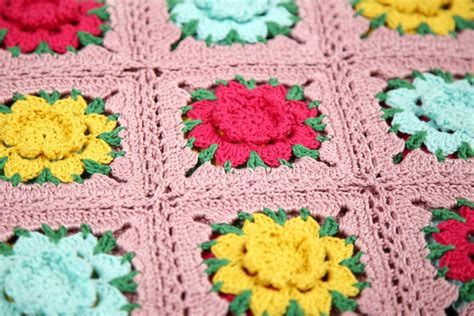 Crochet Flower Blanket Crochet Pink Blanket Crochet Rose Etsy