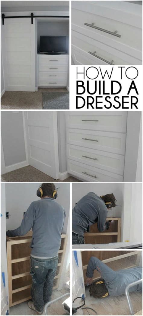 I am thrilled with how this turned out! 7 Beautifully Functional DIY Built-In Dressers to Utilize ...