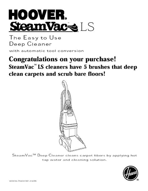 Hoover Steamvac Owners Manual