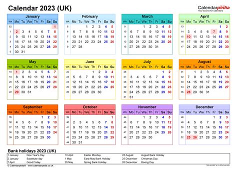 Calendar 2023 Uk Free Printable Pdf Templates