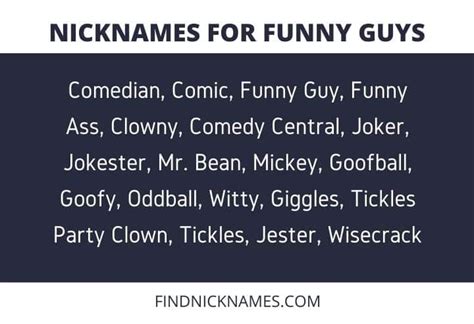 70 Really Cool Nicknames For Funny Guys — Find Nicknames