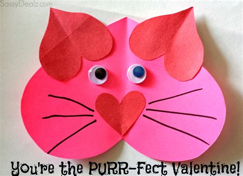 Treat your loved one with these adorable valentine's day card ideas. Valentine Heart Cat Craft For Kids - "You're The PURR-Fect Valentine!" - Crafty Morning