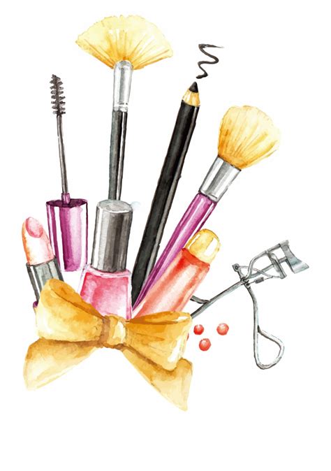 Watercolor Makeup Clipart Cosmetic Clipart Fashion