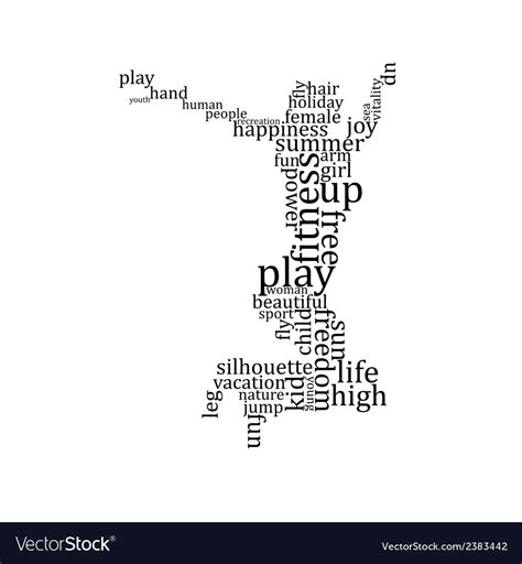 Jumping People Silhouette Made With Words Vector Image