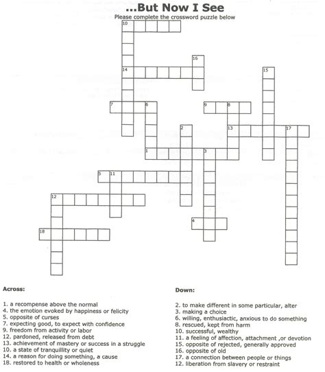 Printable Crossword Puzzles For Senior Citizens