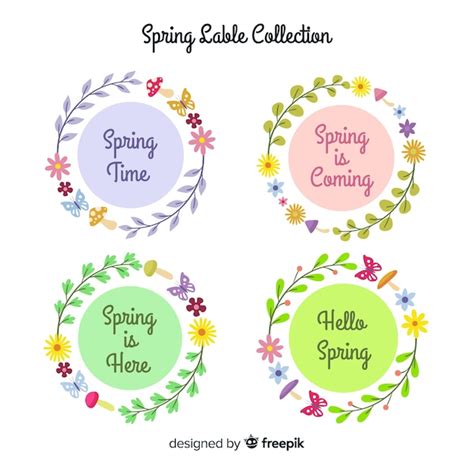 Free Vector Hand Drawn Floral Badges Collection