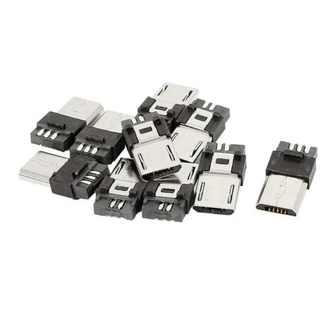 10 Piezas Usb Micro Tipo B 5 Pasadores Macho Conector Soldar Pcb