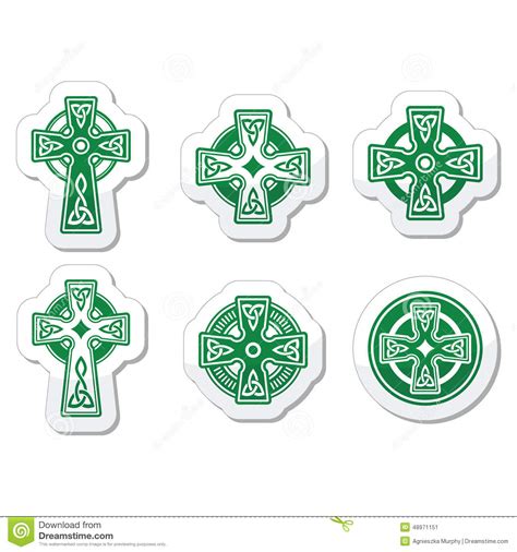 Segno Della Croce In Inglese - Croce Celtica Irlandese E Scozzese Sul Segno Bianco Illustrazione di
