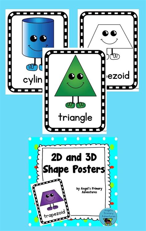 2d And 3d Geometry Shape Posters Shape Posters Math Resources Third