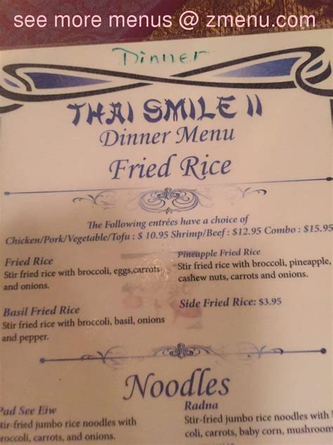 Menu At Thai Smile Restaurant Waycross