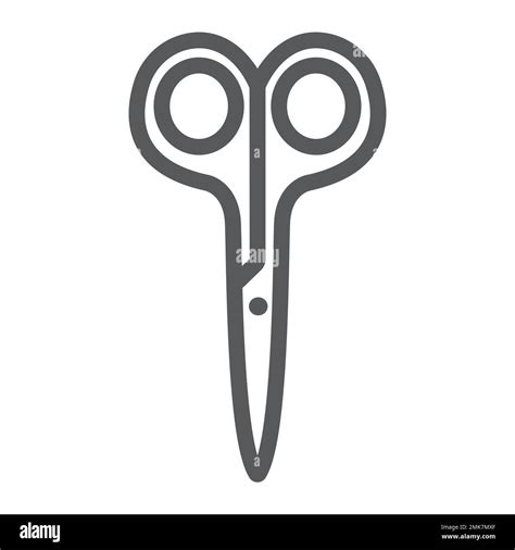 Scissors Line Icon Barber And Tool Cut Sign Vector Graphics A