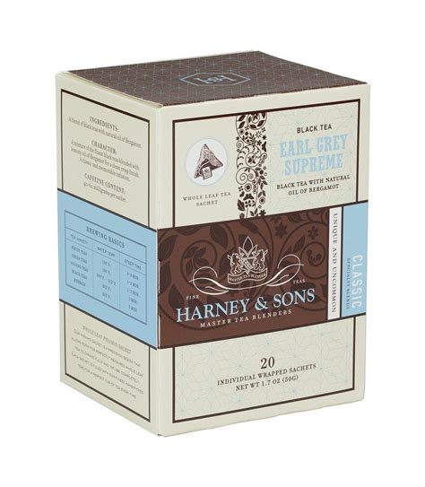 Harney And Sons Earl Grey Supreme 20 Wrapped Sachets Premium Teas Canada