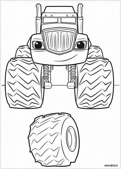 Blaze Monster Crusher Machines Coloring Pages Truck