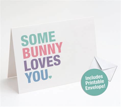 Some Bunny Loves You Easter Card Printable Easter Card Etsy Canada
