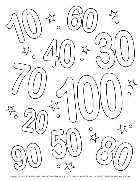100 Days Of School Coloring Page Numbers Planerium