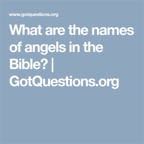 What Are The Names Of Angels In The Bible Names