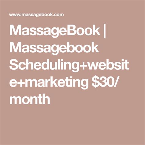 Massagebook Massagebook Schedulingwebsitemarketing 30 Month Massage Therapy Massage