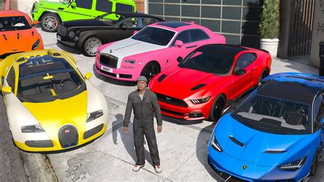 gta 5 stealing luxury cars with franklin real life cars 02 youtube