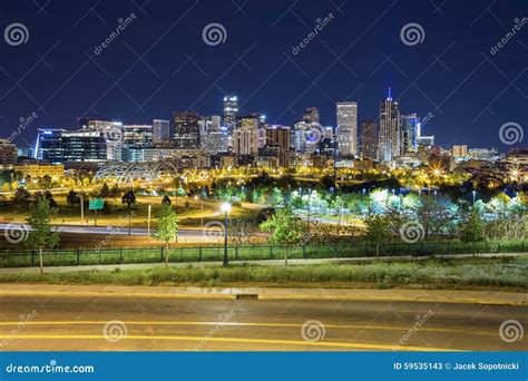 Denver Downtown Panorama Colorado Stock Image Image Of Skyline