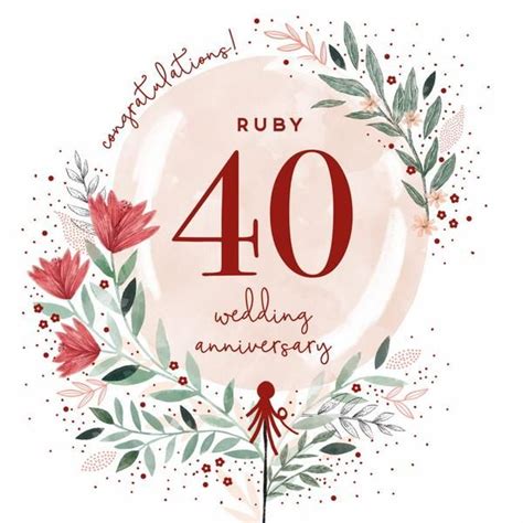 40th Anniversary Card Ruby