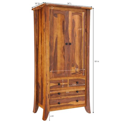 Each and every armoire that we offer is painstakingly handcrafted, piece by piece. Georgia Rustic Solid Wood Wardrobe Armoire Closet with 4 Drawers
