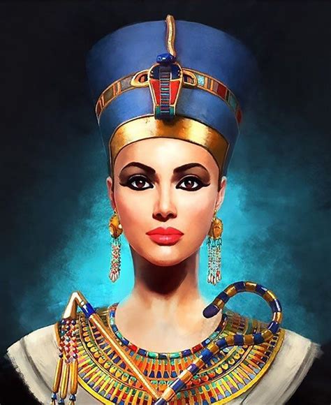 Nefertiti The Beautiful Queen Egyptian Art Hand Painted Etsy
